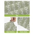thumbnail image 4 of Sage Green Spring Leaves Bar Stool Covers Set of 6, Pastoral Botanical Striped Flowers Stretch Bar Chair Covers with Backs, Removable Pub Counter Height Chair Cover for Kitchen Dining Room Cafe, 4 of 7