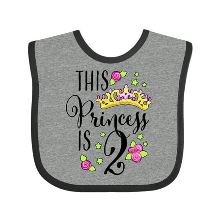 

Inktastic This Princess is Two- second birthday Gift Baby Girl Bib