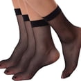 thumbnail image 4 of Medias altas hasta el tobillo para mujer, mini calcetines con red de diamantes, paquete de 3, 4 of 4