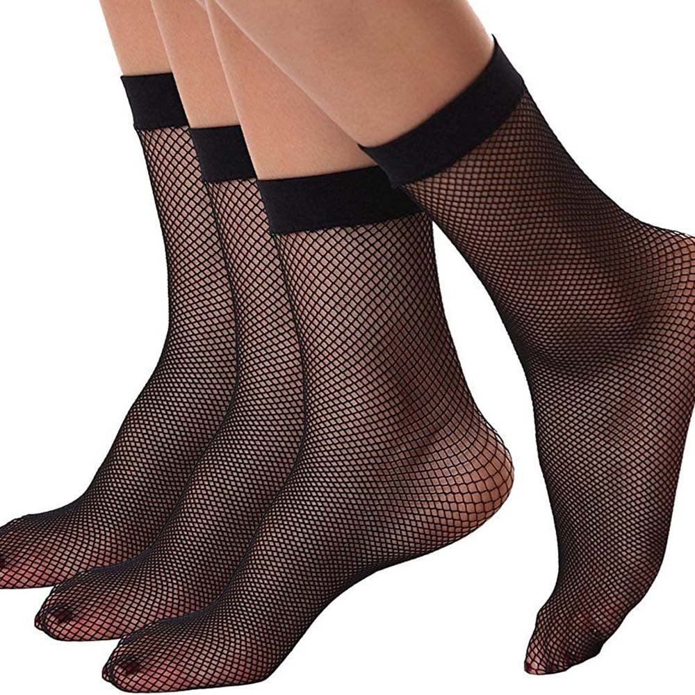 Womens Ankle High Tights Mini Diamond Net Socks 3 Pack Walmart