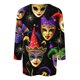 thumbnail image 4 of RKSTN Mardi Gras 3/4 Sleeve T Shirts for Women Top Oversized Crewneck Carnival Mask Print 3/4 Length Sleeve Shirt Womens Casual Round Neck Mask Tuesday Carnival Party Three Quarter Sleeve Tee Shirt, 4 of 5