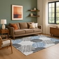 thumbnail image 7 of Addison Rugs Mayfield Premium Machine Washable Transitional Geometric Blue Rectangle Rug, 3' x 5', 7 of 7