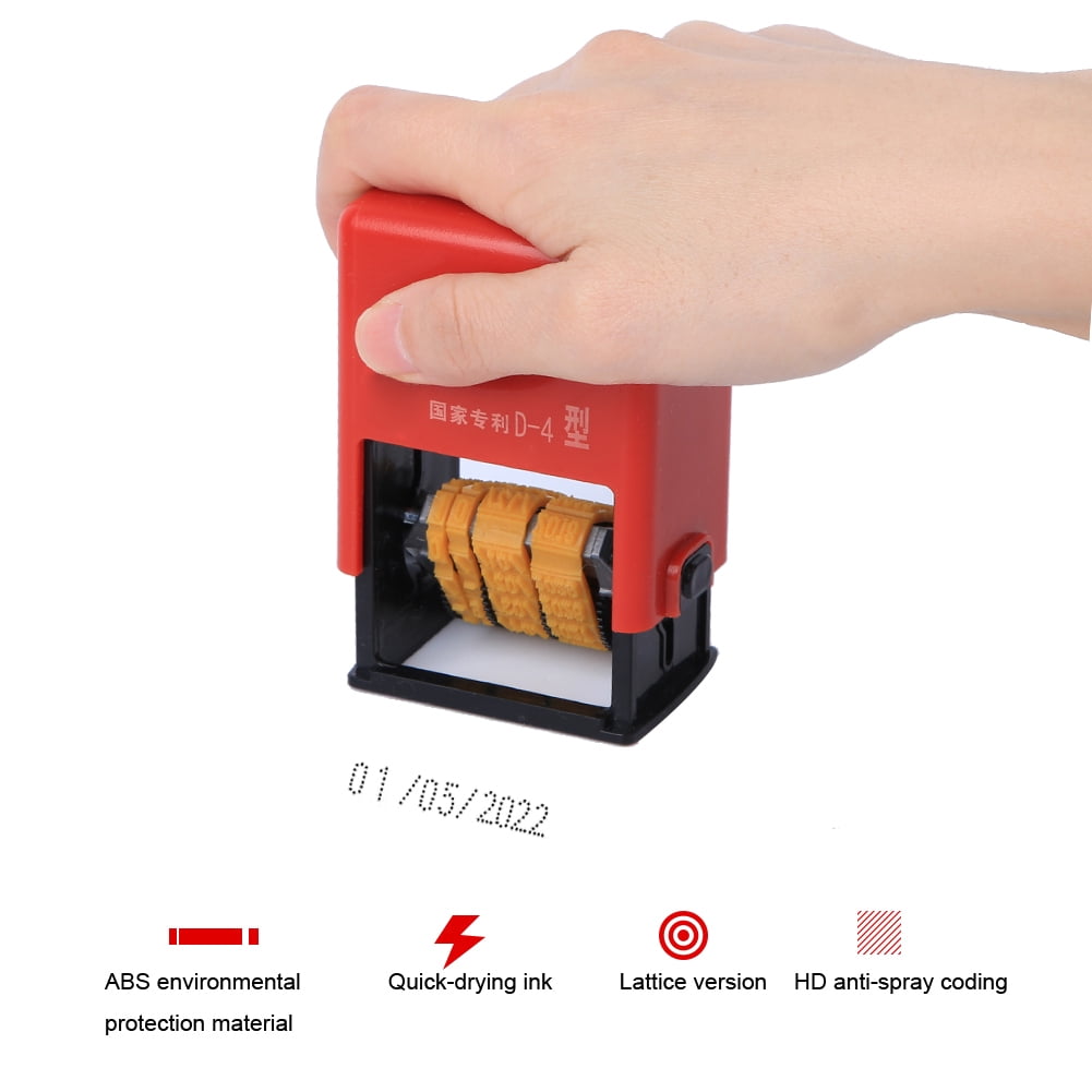 YAHHU D-4 Type Manual Date Coding Machine Adjustable Food Plastic Bag Label Printer Date Printing Machine for Office Store Business Supplies Packaging Solutions (5.91 in / 15 cm)