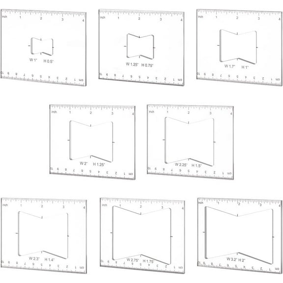 Pack of 8 Router Template 4" Butterfly Inlay Template Set Acrylic Router Jig Template Router Stencils Drawing Scale Ruler Measuring Tool