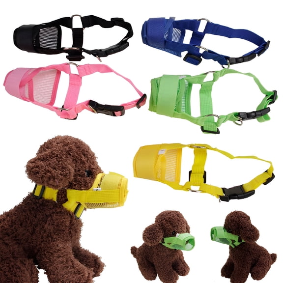 GASTROPOD Pet Dog Puppy Adjustable Mask Mesh Breathable Safety Anti Bark Bite Mouth Muzzle