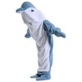 thumbnail image 3 of Soft Cozy Wearable Blanket Hoodie Onesie Sleeping Bag Cartoon Dolphin Onesie Costume Cosplay, 3 of 7