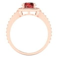 thumbnail image 4 of 1.335 ct Round Cut Natural Garnet Solitaire with Simulated Diamond Accents 18K Rose Gold Womens Engagement Ring, 4 of 5