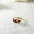 thumbnail image 4 of Gem Stone King 10K Yellow Gold Red Garnet and Diamond Accent Engagement Ring for Women (2.16 Cttw, Gemstone Birthstone, Size 6), 4 of 4