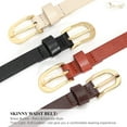 thumbnail image 5 of 3 Pack Skinny Leather Chic Belt for Women, PU Leather Thin Belt with Metal Gold Buckle for Jeans Pants Dress, 5 of 7