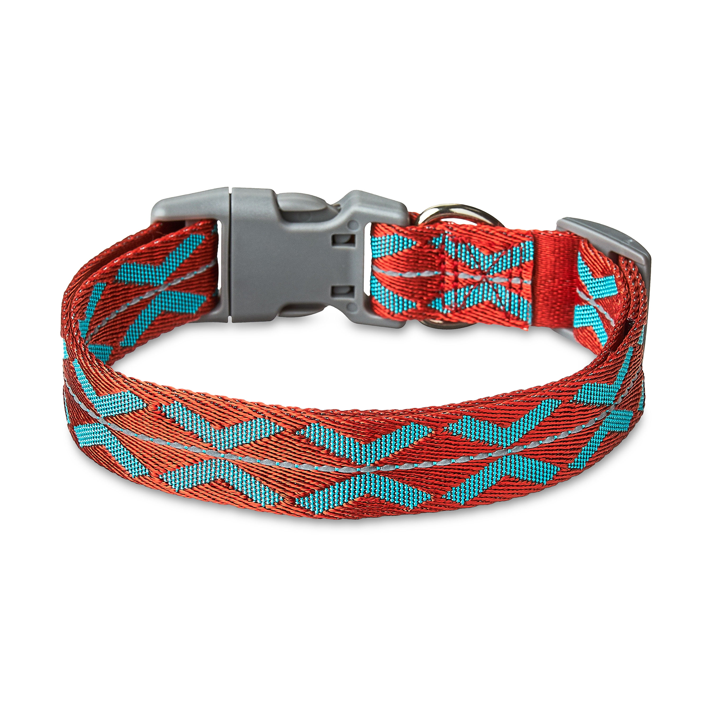 Vibrant Life Reflective Adjustable Dog Collar, Orange, Large