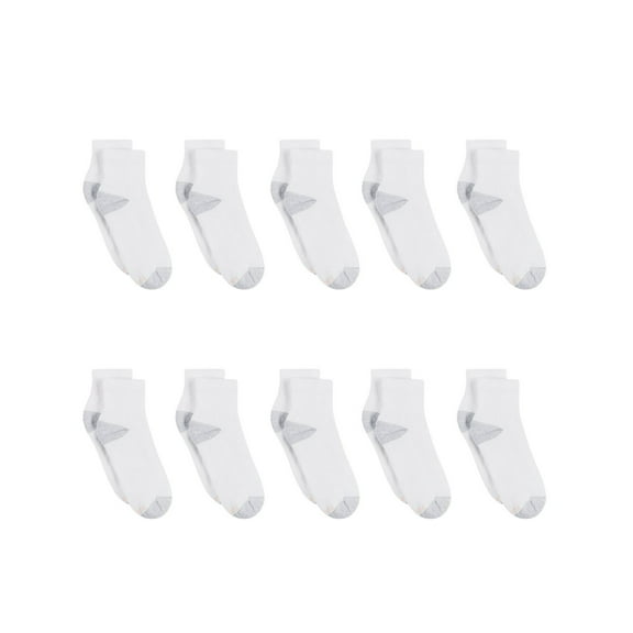 Hanes Women's Cool Comfort Ankle Socks, White 10 Pair Value Pack, Clothing Size 5-9