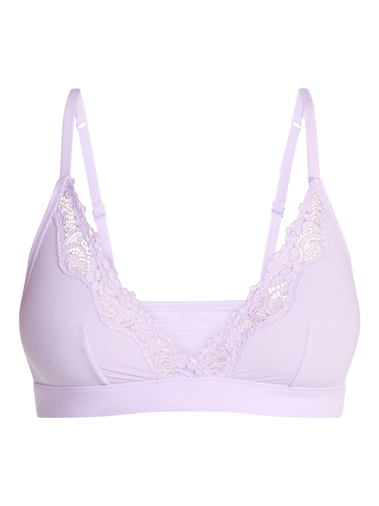 No Boundaries Fit Stretch Triangle Bralette with Lace, Women's XS-3XL