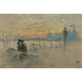 thumbnail image 3 of Whistler, James McNeill 18x13 Black Modern Framed Museum Art Print Titled - Sunset Red And Gold The Gondolier 1880, 3 of 5