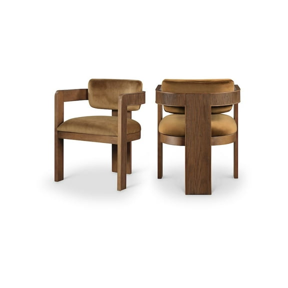 Meridian Furniture Sacha Saddle Velvet Dining Chair, Set of 2