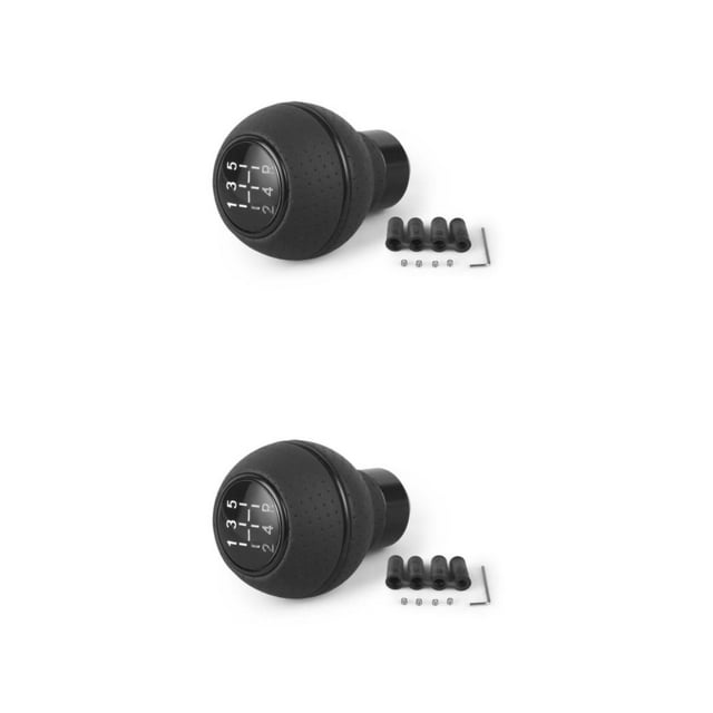 ZheElen High-End Texture Gear Knob - Universal For Any Car Speed Match Durable Fitment Comfortable Black 2Set