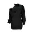 thumbnail image 3 of Seyurigaoka Women Juniors 2Pcs Outfits, Long Sleeve Off Shoulder Mini Dress + Halter Tank Tops Sets, 3 of 6