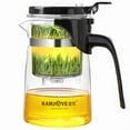 thumbnail image 4 of KAMJOVE Heat-Resistant Glass Tea Maker with Removable Filter Net, 400-900ml Capacity (K-204 600mL), All-in-One Teapot & Cup for Home/Office, Tea-Water Separation Design, Elegant Durable Gift for Tea, 4 of 6