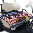 thumbnail image 2 of COEQINE Golf Cart Seat Cover Towel with Foldable Design and Carry Handle, Universal 51.2"x30.3", Comfort Quilted Polyester, 4 Front Pockets, Easy to Clean, Palm Tree USA US American Flag, 2 of 8
