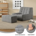thumbnail image 4 of CQSXDA Adult Bean Bag Chair with Ottoman in Cozy , Extra Large Design Featuring High-Density Memory Foam for Ultimate Comfort，Grey, 4 of 10