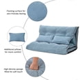 thumbnail image 5 of Euroco Lazy Sofa Adjustable Folding Futon Sofa with Two Pillows Video Gaming Sofa for Living Room, Blue, 5 of 7