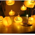 thumbnail image 3 of Guirnalda de luces de Halloween, luces LED de calabaza, luces navideñas para decoración al aire libre, luces fijas/parpadeantes (30 luces de calabaza, 4,5 m), 3 of 4