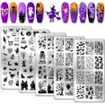 thumbnail image 1 of Juego de 5 placas para estampar uñas con diseño de calabaza. Plantillas de acero inoxidable para estampar uñas., 1 of 7