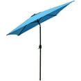 thumbnail image 2 of Abble 6.5FT Square Outdoor Patio Umbrella with Push Button Tilt and Crank Handle, Market Umbrella with 4 Sturdy Umbrella Ribs for Garden Deck Backyard Pool, Aqua, 2 of 5