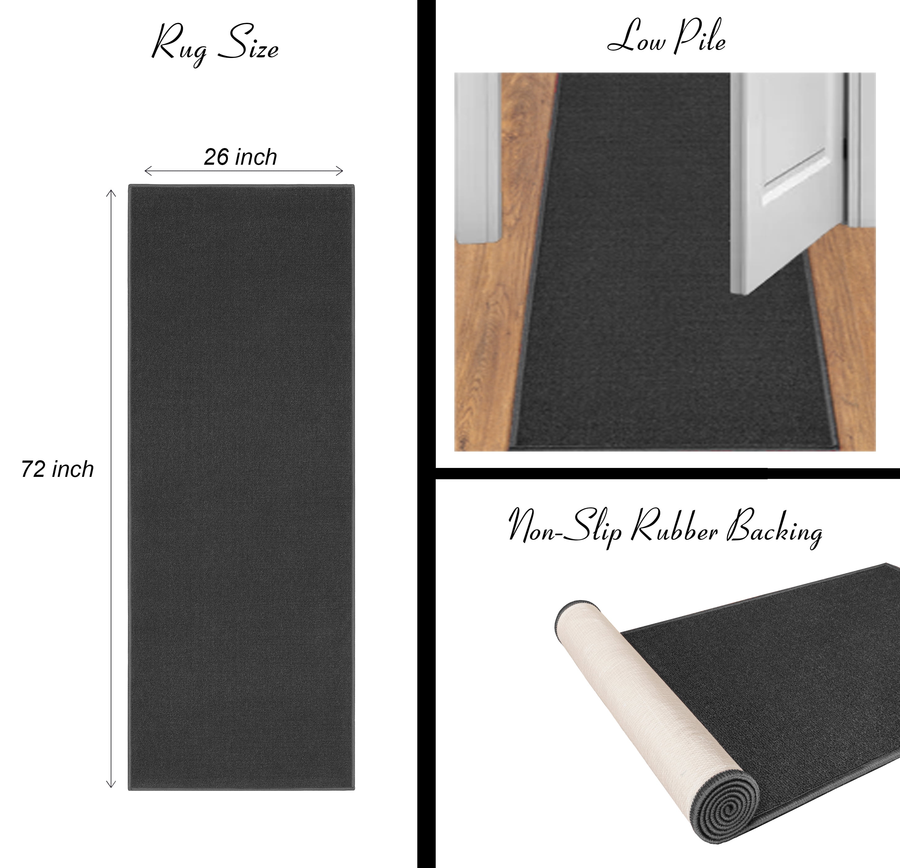 Ottomanson Non-Slip Hallway Runner Rug 2'2" x 6' Perfect for High Traffic Areas, Orange Trellis