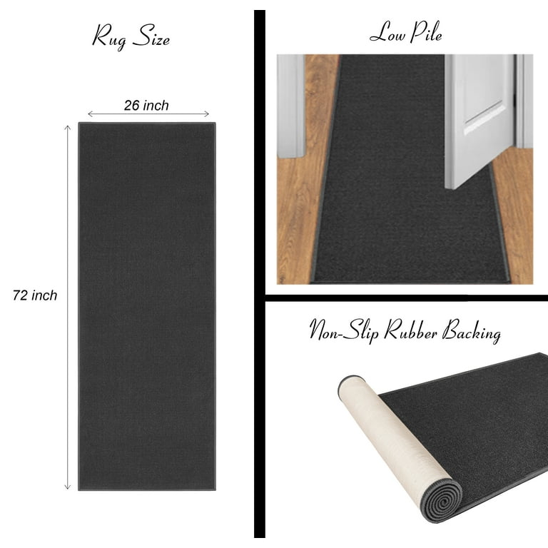 Waterproof Non-Slip Rubberback Solid Gray Indoor/Outdoor Rug Ottomanson Rug Size: Runner 2' x 6