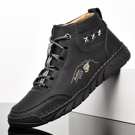 

Men‘s Vintage Ankle Boots Microfiber Outdoor Shoes Rubber Outsole Boots For Winter