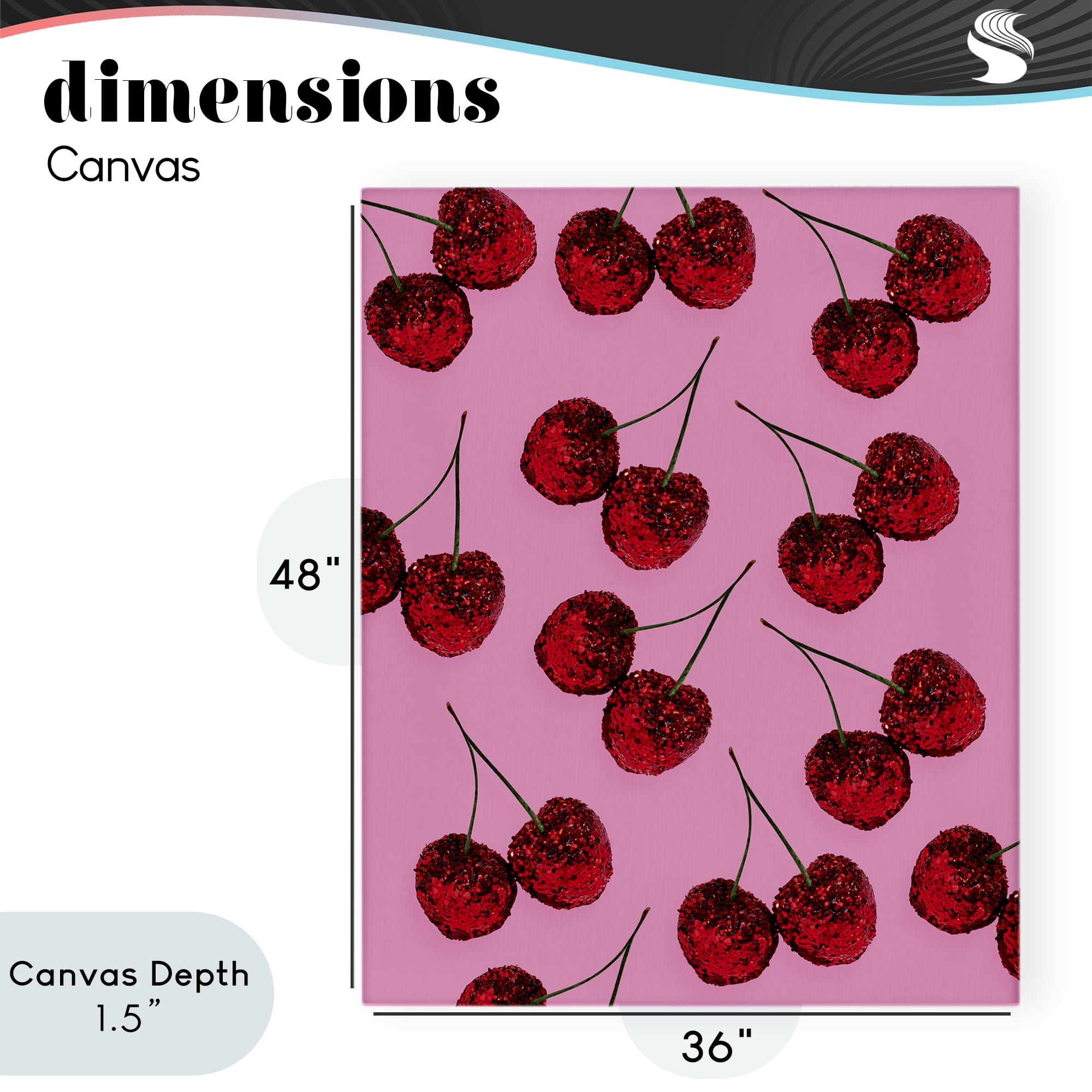 Stupell Industries Glitter Glam Cherries Pattern Canvas Wall Art, design by LISH Creative