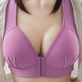 thumbnail image 2 of Swuxness Women's Thin Push Up Wireless Bra, Women's Front Closure Bra, Women's Solid Color Wide Straps Support Everyday Bra with Side Coverage Purple, XXXXL, 2 of 5
