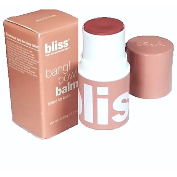 Bliss Bliss Bang! Pow! Balm! Tinted Lip Balm, Shiny and Nude .11oz