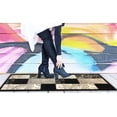 thumbnail image 4 of Gloria- Kitchen Rug Non-Skid Runner Kitchen Mats for Floor Non-Slip Hallway Runners with Rubber Backing Entryway Hallway Floor Mat Low Profile Door Mat (2' x 10') Gray Black Squares, 4 of 8