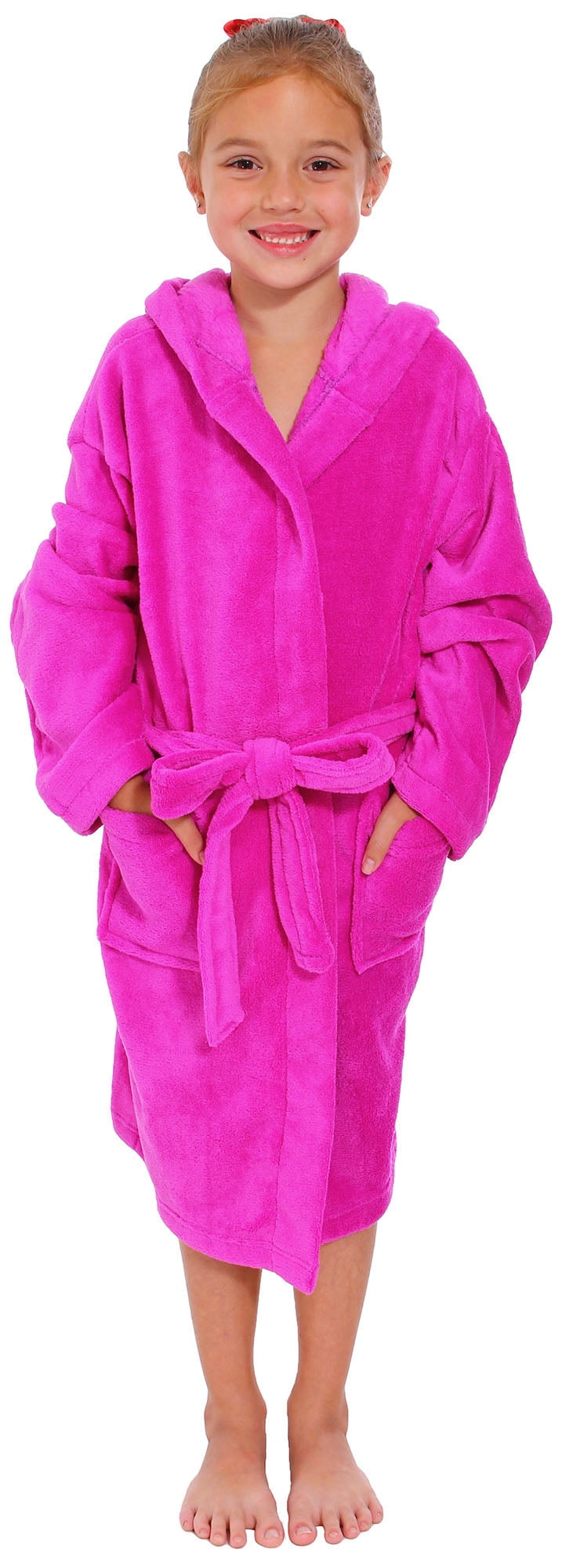 Simplicity Children's Hooded Super Soft Bathrobe Robe, Pockets & Belt