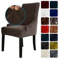 thumbnail image 1 of Chair Cover Velvet Chair Slipcovers Removable Washable Soft Dining Chair Protector Cover Coffee Color, 1 of 8