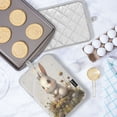 thumbnail image 5 of Two Pieces Of Square Heat Insulation Pad Oven Mitts 7x9.8 Inch Oven Microwave Kitchen Cooking Baking Super Lovely Cartoon Rabbit, 5 of 7