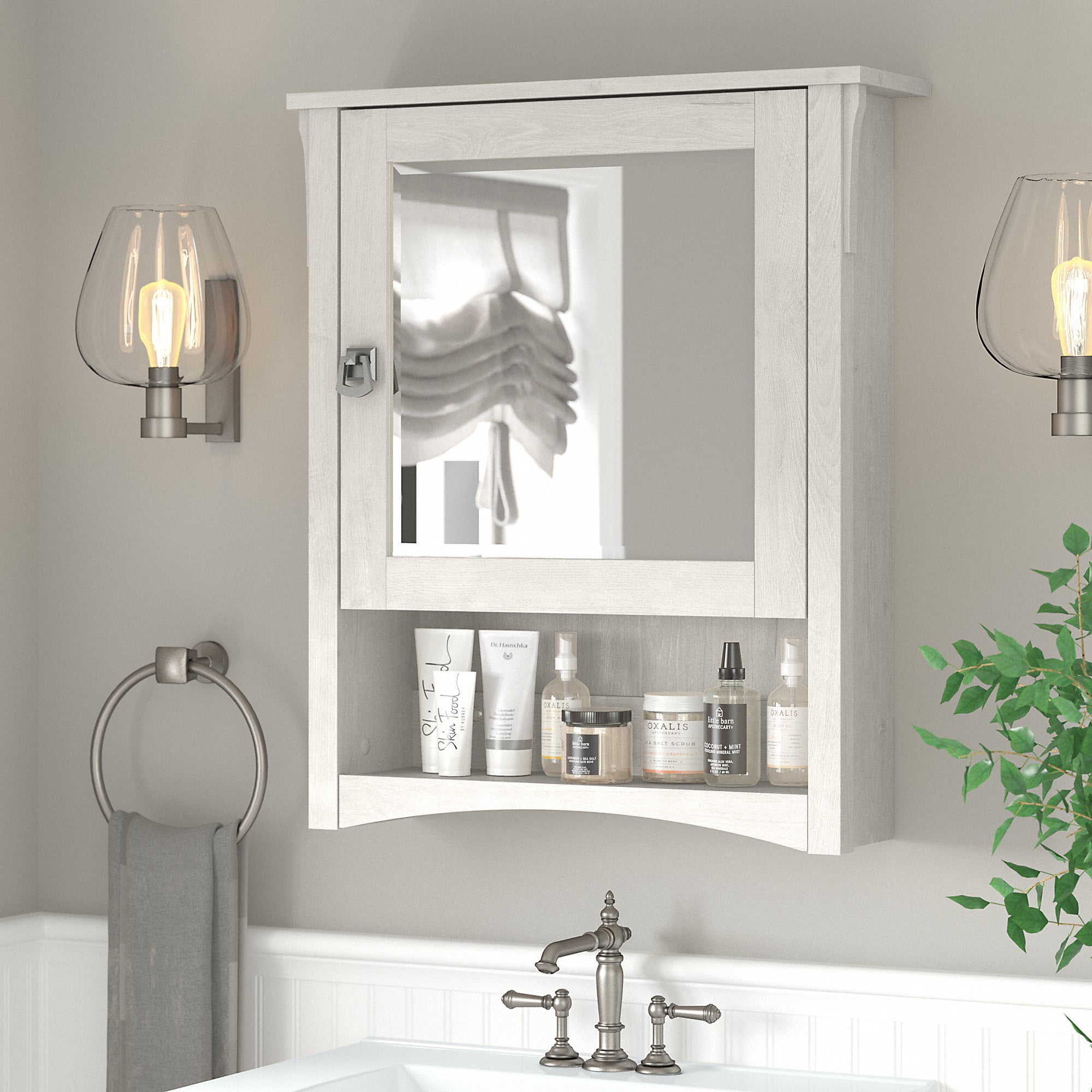 Bush Furniture Salinas Bathroom, Medicine Cabinet Mirrors For Bathrooms