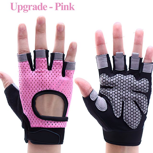 Guantes de entrenamiento sin dedos para hombres y mujeres, guantes de levantamiento de pesas con envolturas de muñeca, soporte para entrenamiento de gimnasio, protección completa de La Palma Fivean Guantes deportivos