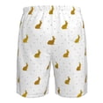 thumbnail image 6 of Kdxio Gold Rabbit Pattern Mens Casual Shorts - Drawstring Summer Beach Sports Shorts for Men, 6 of 9