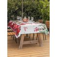 thumbnail image 2 of Outdoor Tablecloth with Umbrella Hole and Zipper, Red Gnomes Rectangle Table Cloth 52x70 Inch Waterproof Tablecloth, Valentine's Day Love Roses Leaves White Picnic Table Cover for Patio Camping, 2 of 7