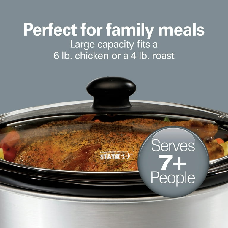 Hamilton Beach Stay or Go Slow Cooker, 6 Quart Capacity, Lid Lock