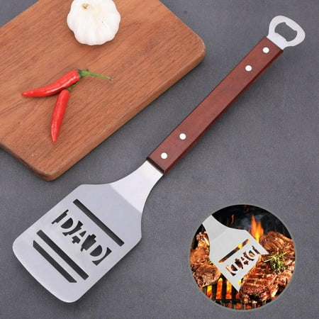 

Clearance！Bbq Frying Spatula With Bottle Opener Household Outdoor Bbq Alphabet Spatula Two-In-One Leaky Spatula