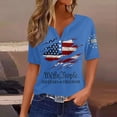 thumbnail image 2 of Women's Patriotic USA 250th Anniversary T Shirt Short Sleeve Button Henley American 250 Celebration Tee Tops, 2 of 4