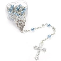 12 x Wholesale Bulk White & Gold /silver/pink/blue/purple Faux Pearl Rosaries for Baptism, Wedding, Memorial, Religious Favor