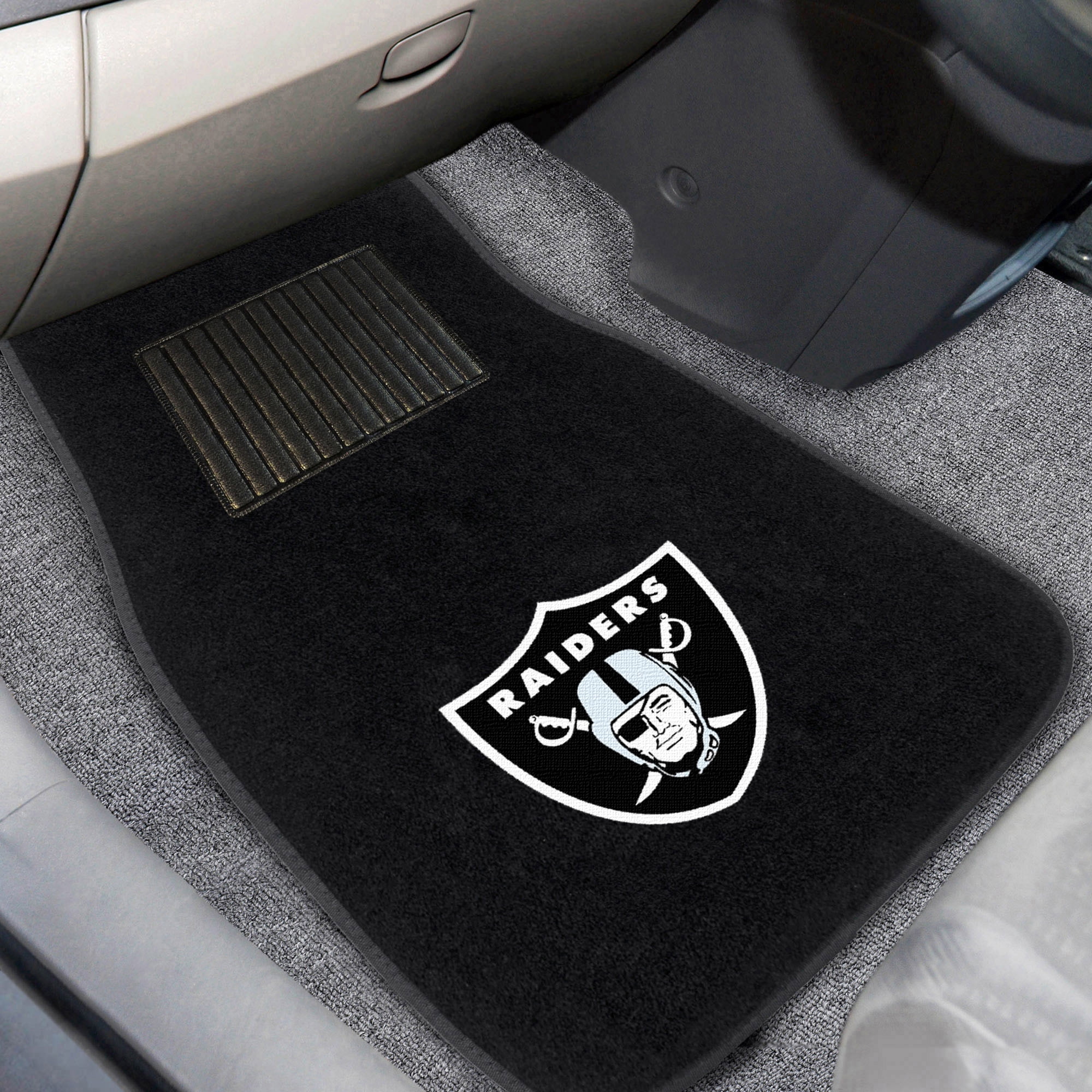 Las Vegas Raiders 2 Piece Embroidered Car Mat Set Walmart Com