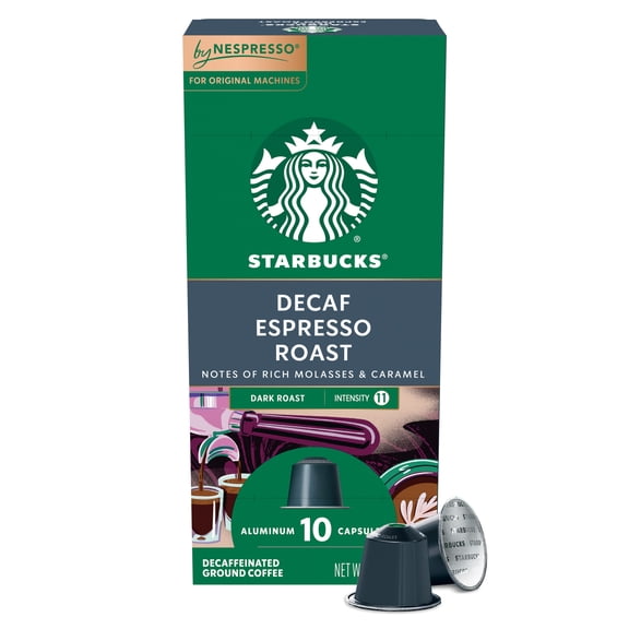 STARBUCKS by Nespresso Coffee Capsule Decaf Espresso Roast 10 count