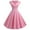 Pink, variant on Spring Dresses for Graduation Girls Zipper V-Neck Solid Color Midi Dress Casual Swing Short-Sleeved Swing Dress