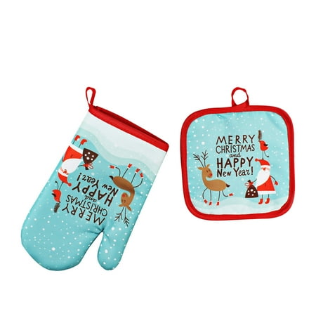 

GNEIKDEING Christmas Microwave Oven Gloves Set Anti-scald And High-temperature Oven Gloves，Gift on Clearance