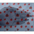 thumbnail image 4 of oneOone Viscose Chiffon Grayish Blue Fabric Red Insect Sewing Material Print Fabric By The Yard 42 Inch Wide, 4 of 4